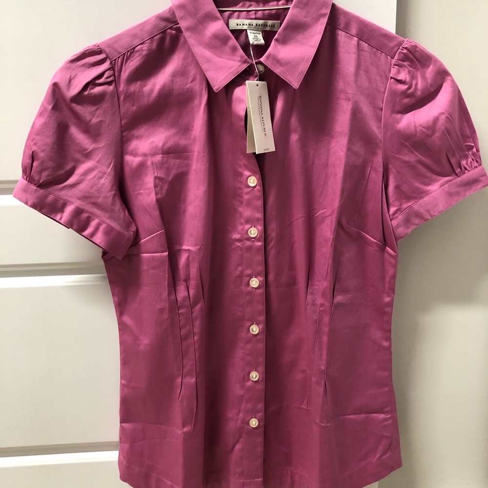 Banana Republic Short Sleeve Button Down New W Tag